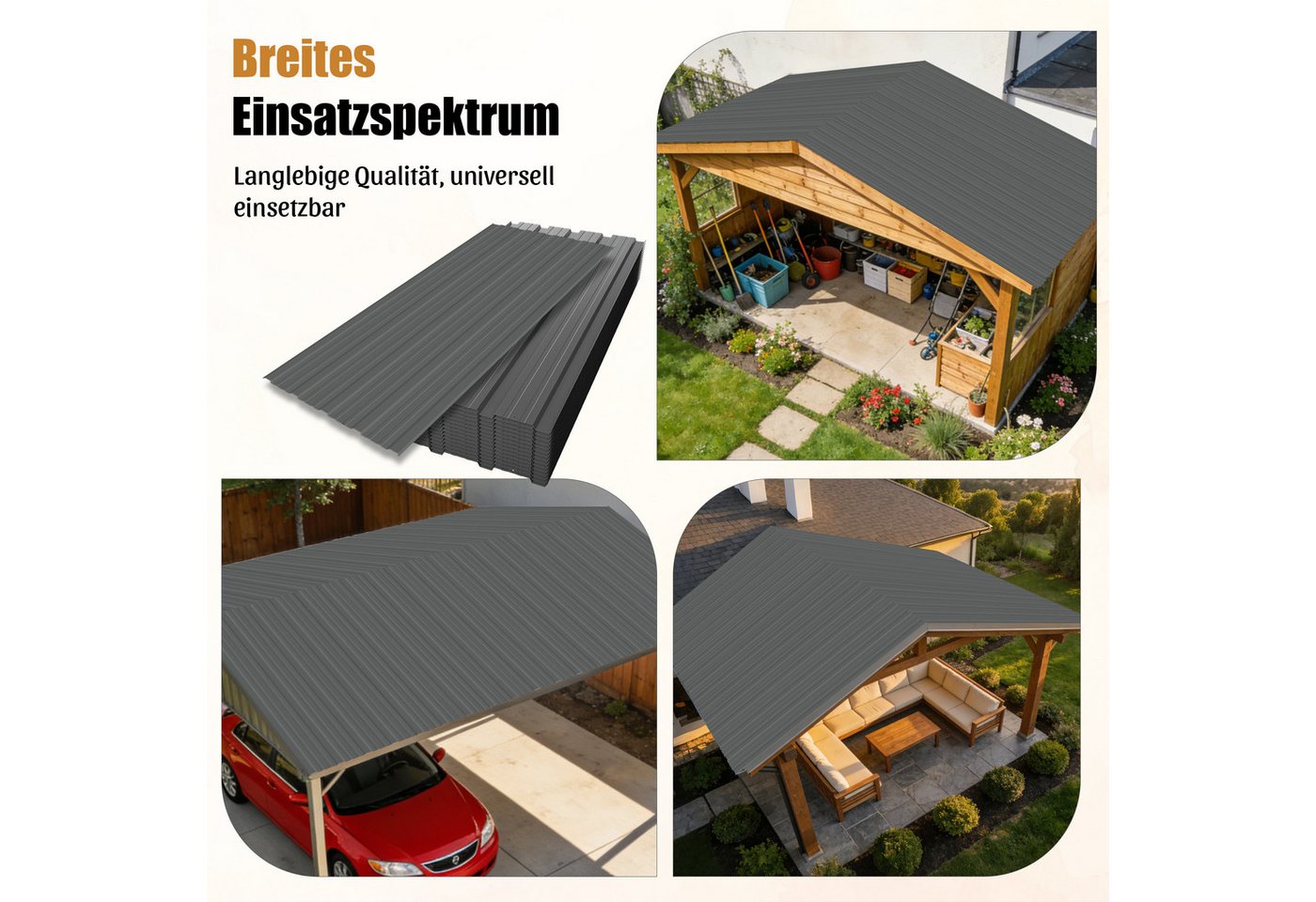 GIHAUVIA Trapezblech Trapezblech Profilblech Wellblech Deckenplatte Wellplatte mit Schraube, (15-St) – Bild 5 von 5