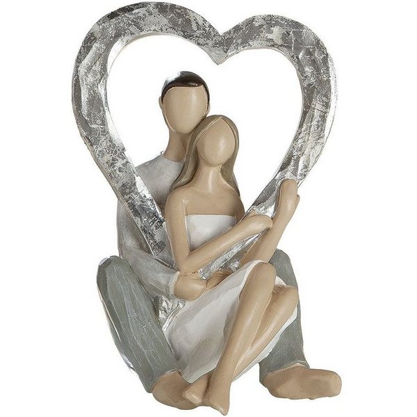 GILDE Dekoobjekt Paar mit Herz 36810 – Liebespaar mit Herzsymbol, Kunstharz, 10 × 15 cm