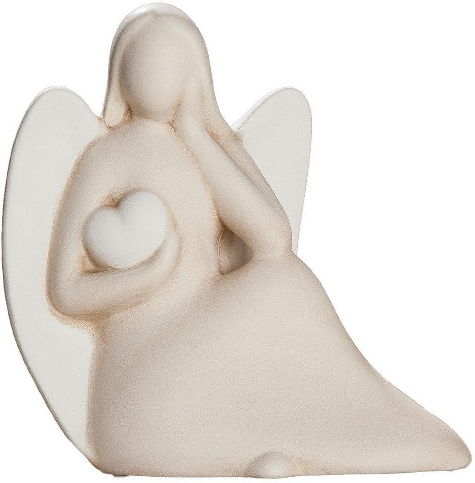 GILDE Engelfigur Engel "Gabi" mit Herz (1 St), Europäische Handarbeit aus Keramik, Engel Weihnachten – Bild 2 von 5