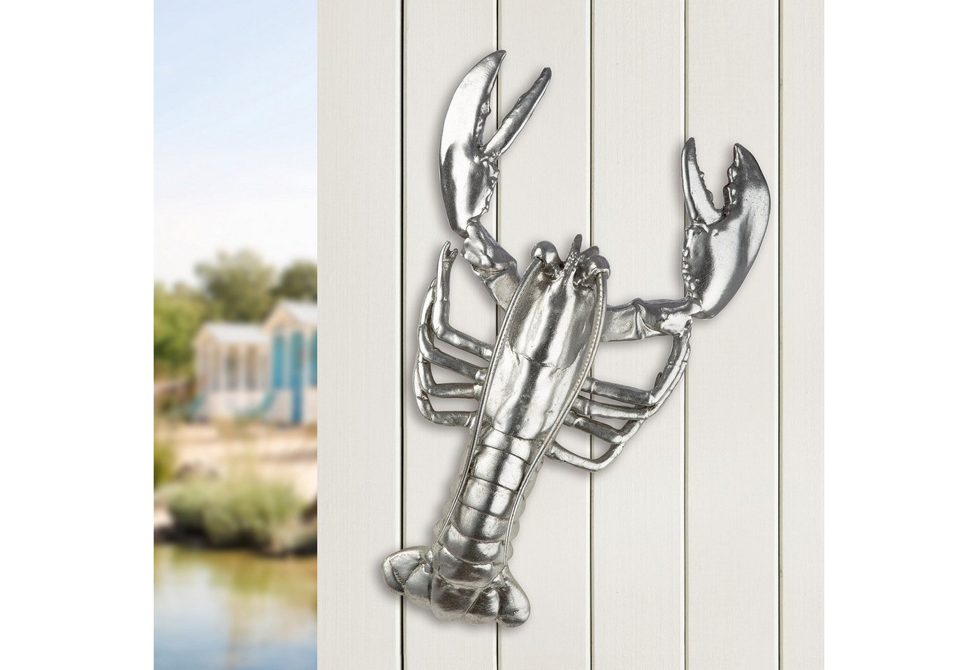 GILDE Tierfigur Figur, Wandobjekt Hummer Lobster silberfarben H. 41,5 cm (1 St) – Bild 2 von 4