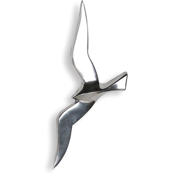 GILDE Wanddekoobjekt Wandobjekt Vogel Flying Bird (1 St), Kompaktes Format, poliertes Aluminium, Wanddeko