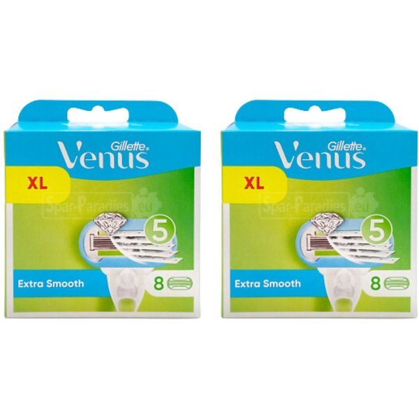 Gillette Venus Rasierklingen Extra Smooth, 2-tlg., Vorteilspack: 16 Venus Extra Smooth Klingen mit Gleitstreifen