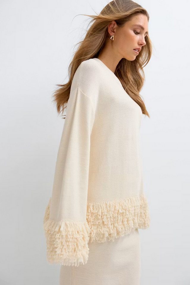 Gina Tricot Strickpullover Knitted fringe sweater - Strickpullover - Damen Pullover – Bild 4 von 4