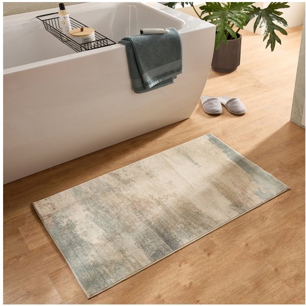 Gino Falcone Badematte Ariella GF-148, Höhe 7 mm, rutschhemmend beschichtet, fußbodenheizungsgeeignet, Polyester, rechteckig, Badteppich, bedruckt, modernes Des