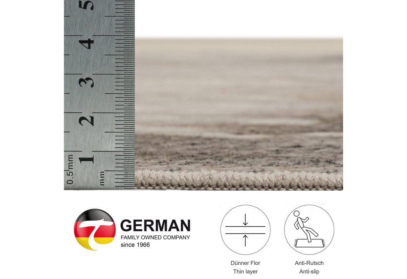 Gino Falcone Fellteppich Emilia, fellförmig, Höhe: 3 mm, Kunstfell, bedruckt, Kuhfell-Optik, ideal im Wohnzimmer & Schlafzimmer – Bild 5 von 5