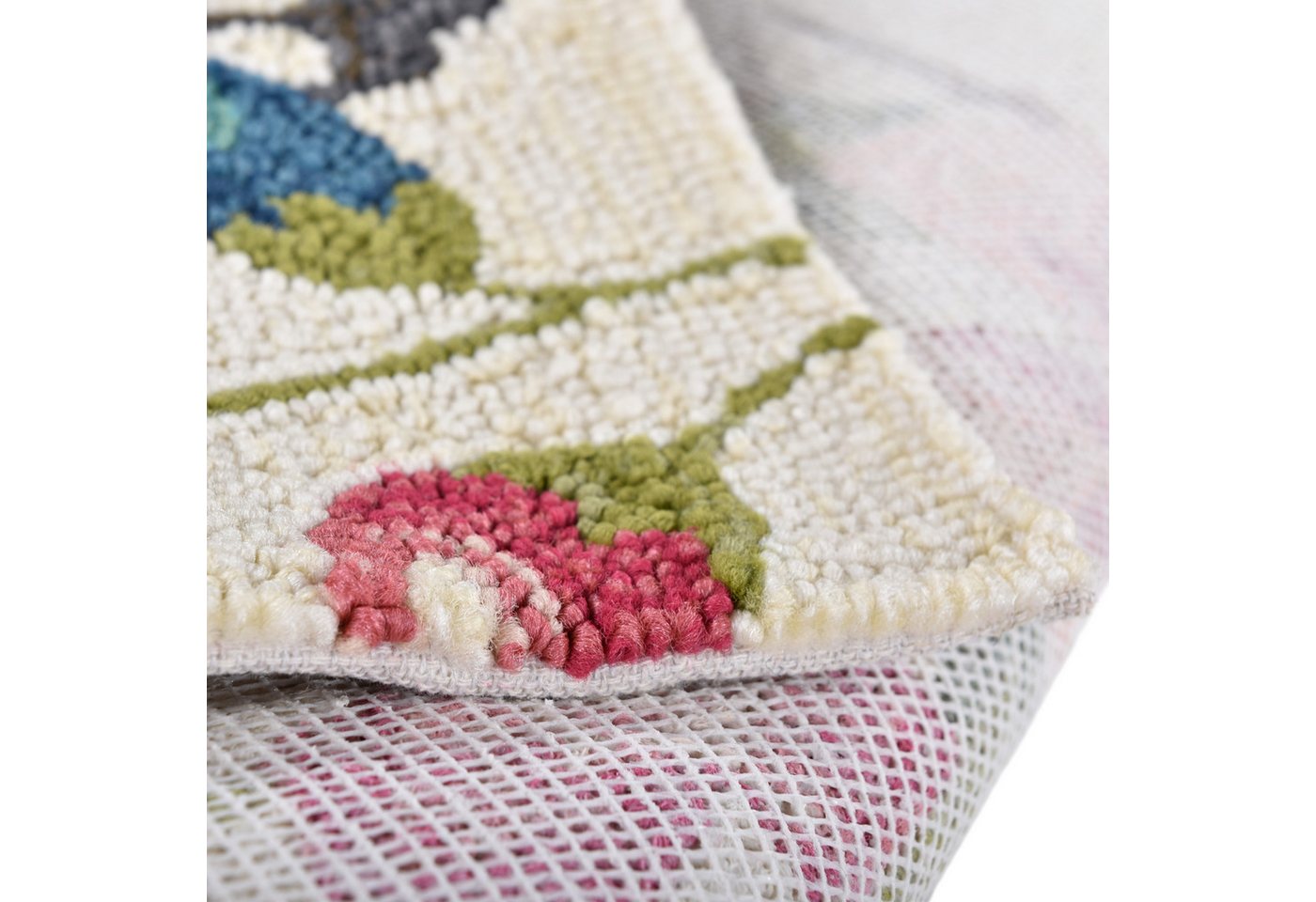 Gino Falcone Teppich Rosetta 019 Vögel, rechteckig, Höhe: 15 mm, besonders weich durch Microfaser, In- und Outdoor geeignet, Wohnzimmer – Bild 5 von 5