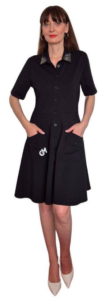 Gio Milano Sommerkleid G28-5102, mit Knopfleiste und Strassbesatz durchgehende Knopfleiste – Bild 2 von 2
