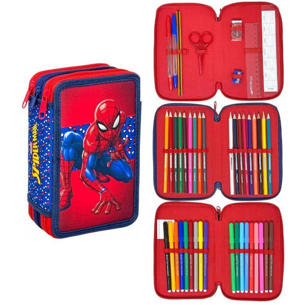 Giovas Federmäppchen Spiderman Spiderman Watching Eyes gefülltes Federmäppchen mit 3 Etagen
