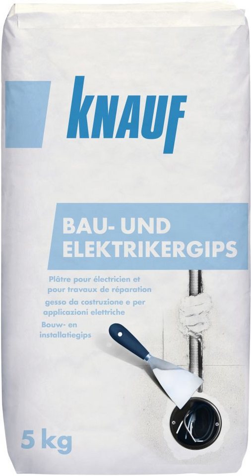 KNAUF Gipsputz Knauf Bau- und Elektrikergips hellgrau, 5 kg – Bild 4 von 4