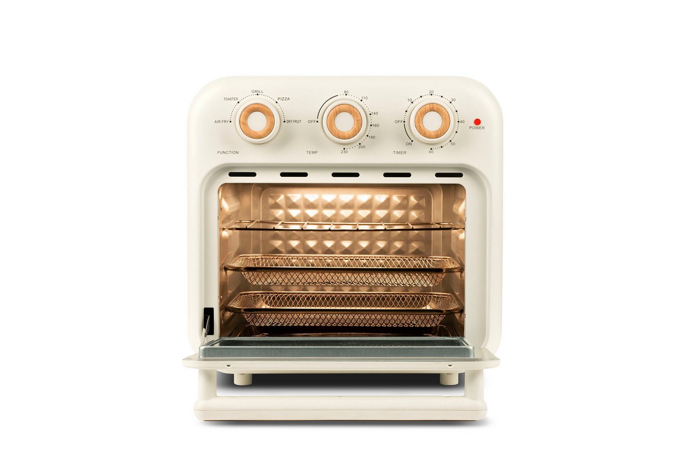Girmi Heißluftfritteuse & Multifunktionsofen FG2801 Ecofrit 14L FG28, Maxi-Lüfter, bis 230 °C, 1400 W, 5 Programme, Innenbeleuchtung, Rezeptbuch, Zubehör – Bild 2 von 5