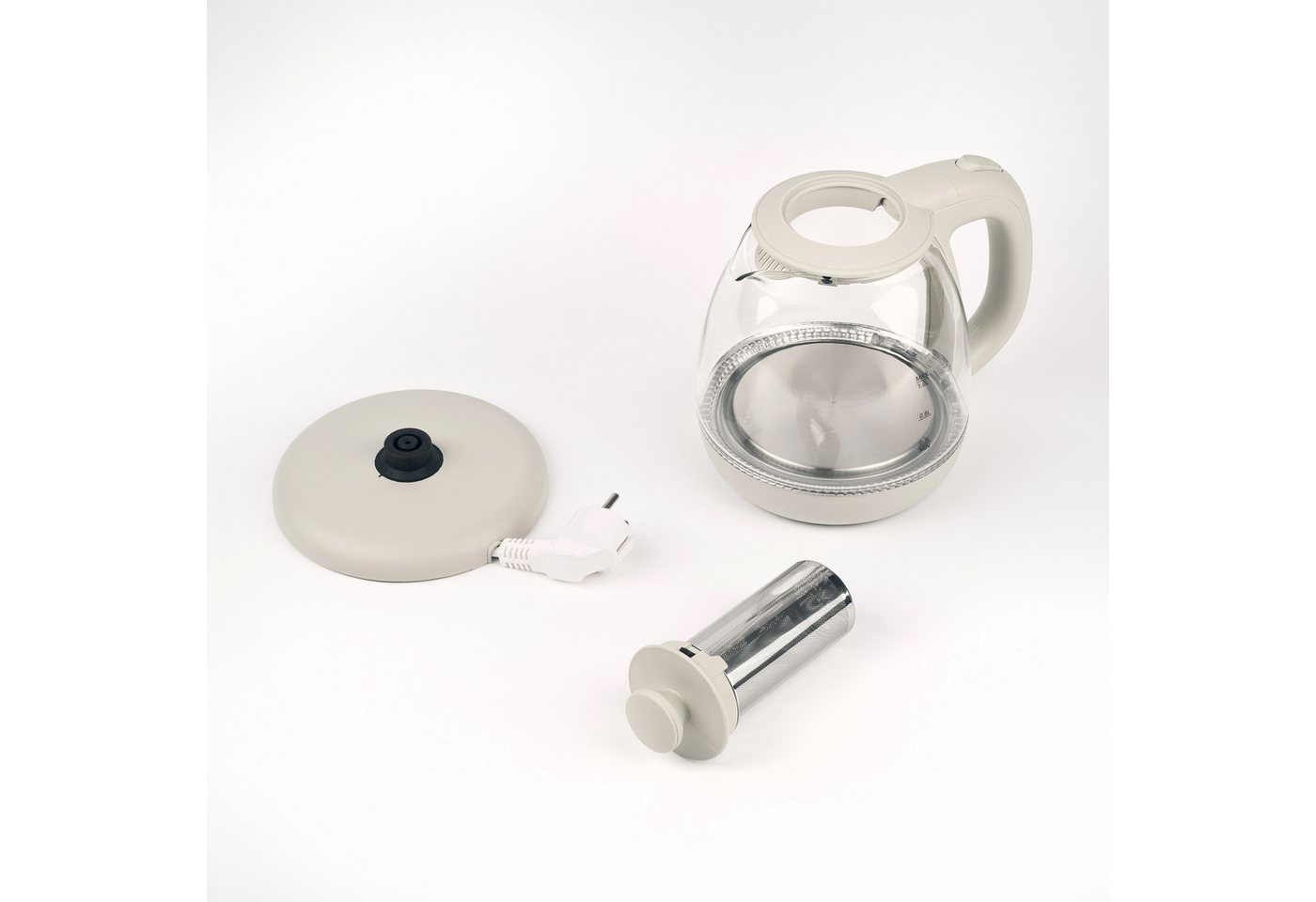 Girmi Wasserkocher BL41 Teekocher, 1,0 l, 1100 W, Glaskanne, herausnehmbarer Edelstahlfilter, 1 l, 360°-Basis – Bild 2 von 5