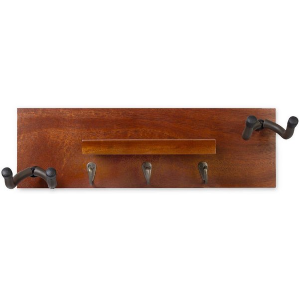 keepdrum Gitarrenständer keepdrum Gitarren-Wandhalterung Mahagoni für 2 Gitarren und Zubehör, (Gitarren, Gitarren-Wandhalter), Gitarren-Wandhalterung für 2 Gita