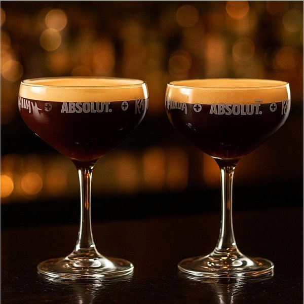 Absolut Gläser-Set ABSOLUT x KAHLÚA Cocktail-Coupe Gläser – 2er Set, 2-tlg.