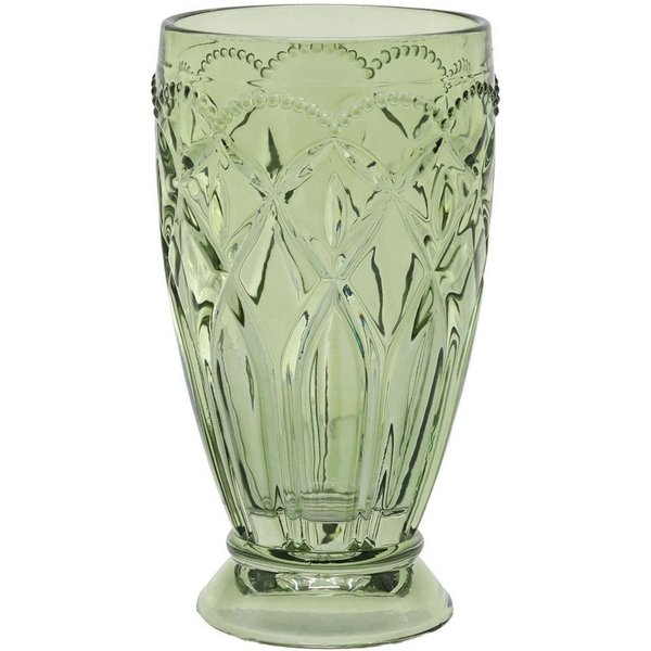 Chic Antique Gläser-Set Chic Antique - Wasserglas Trinkglas Glas 350ml Olive Grün mit Muster, Glas