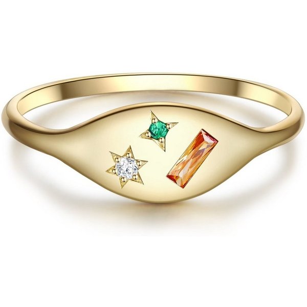 Glanzstücke München Silberring gelbgold, aus Sterling Silber