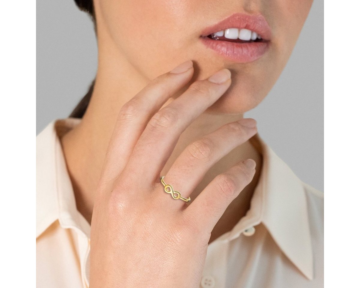 Glanzstücke München Silberring Infinity gelbgold, aus Sterling Silber – Bild 2 von 5