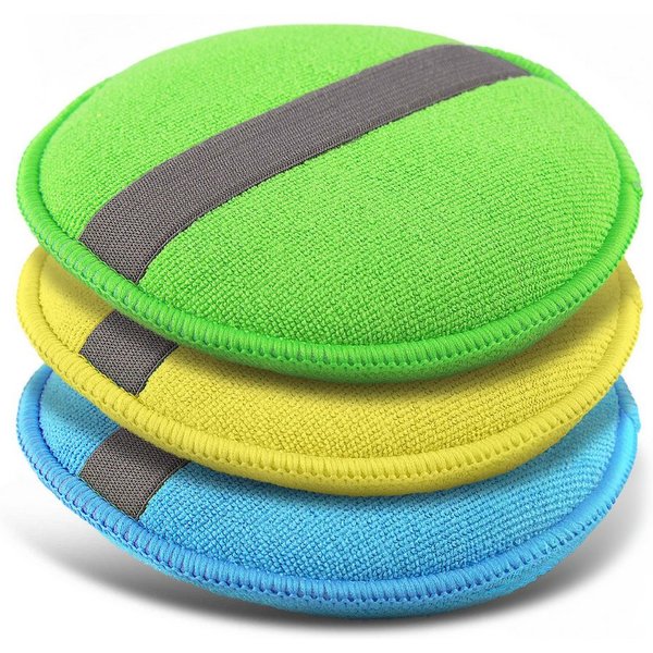 Glart 43PP Mikrofaser Auto Polierschwamm 3er Set, für Wachse & Polituren Mikrofaserpad (40% PE 10% PA 50% Polyurethan)