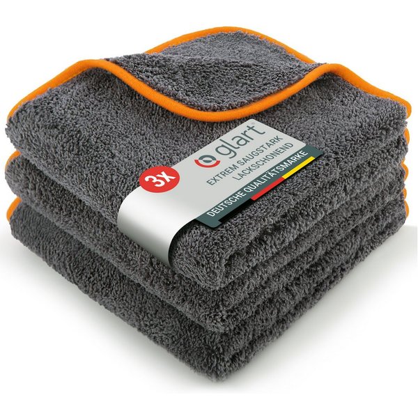 Glart 443TPO 3 St. Mikrofasertücher Auto Autopflege Poliertücher 40x40 cm Mikrofasertuch (80% Polyester, 20% Nylon, 40x40 cm)
