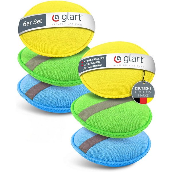 Glart 46PP Mikrofaser Auto Polierschwamm 6er Set, für Wachse & Polituren Mikrofaserpad (40% PE 10% PA 50% Polyurethan)