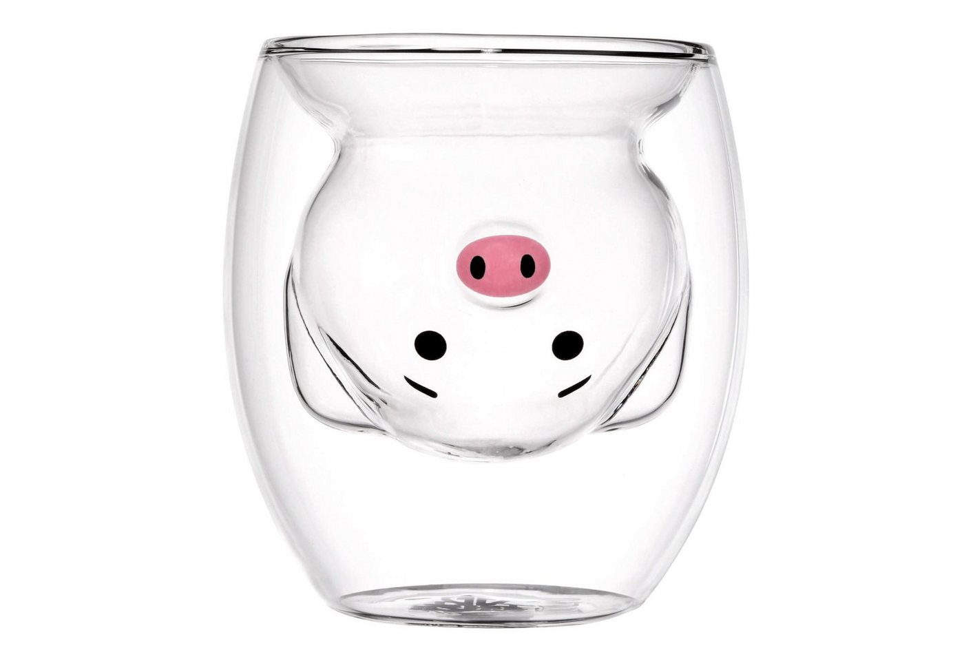 GRÄWE Glas GRÄWE Doppelwandige-Thermogläser, 200ml, 2er Set, Motiv Schwein, Glas – Bild 5 von 5
