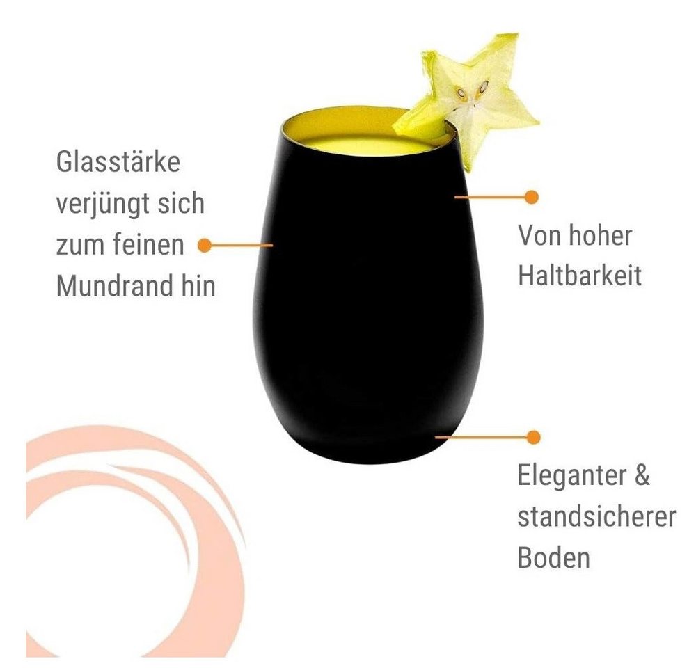 Stölzle Glas Stölzle Lausitz Elements Schwarz-Gold (6er), Glas – Bild 4 von 5