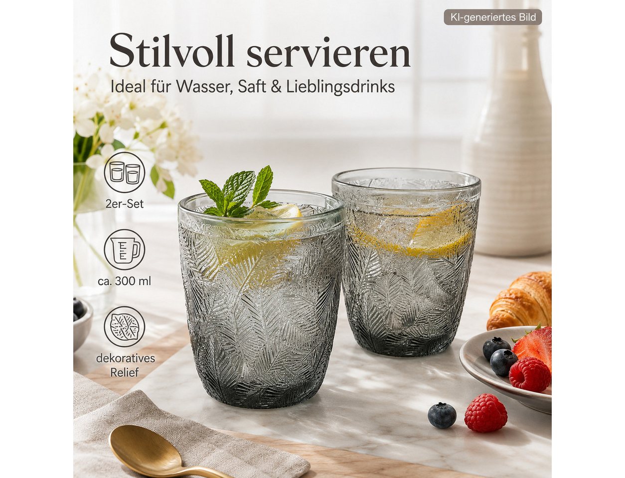 Testrut Glas Testrut Trinkglas Ray Grau, Glas – Bild 2 von 5