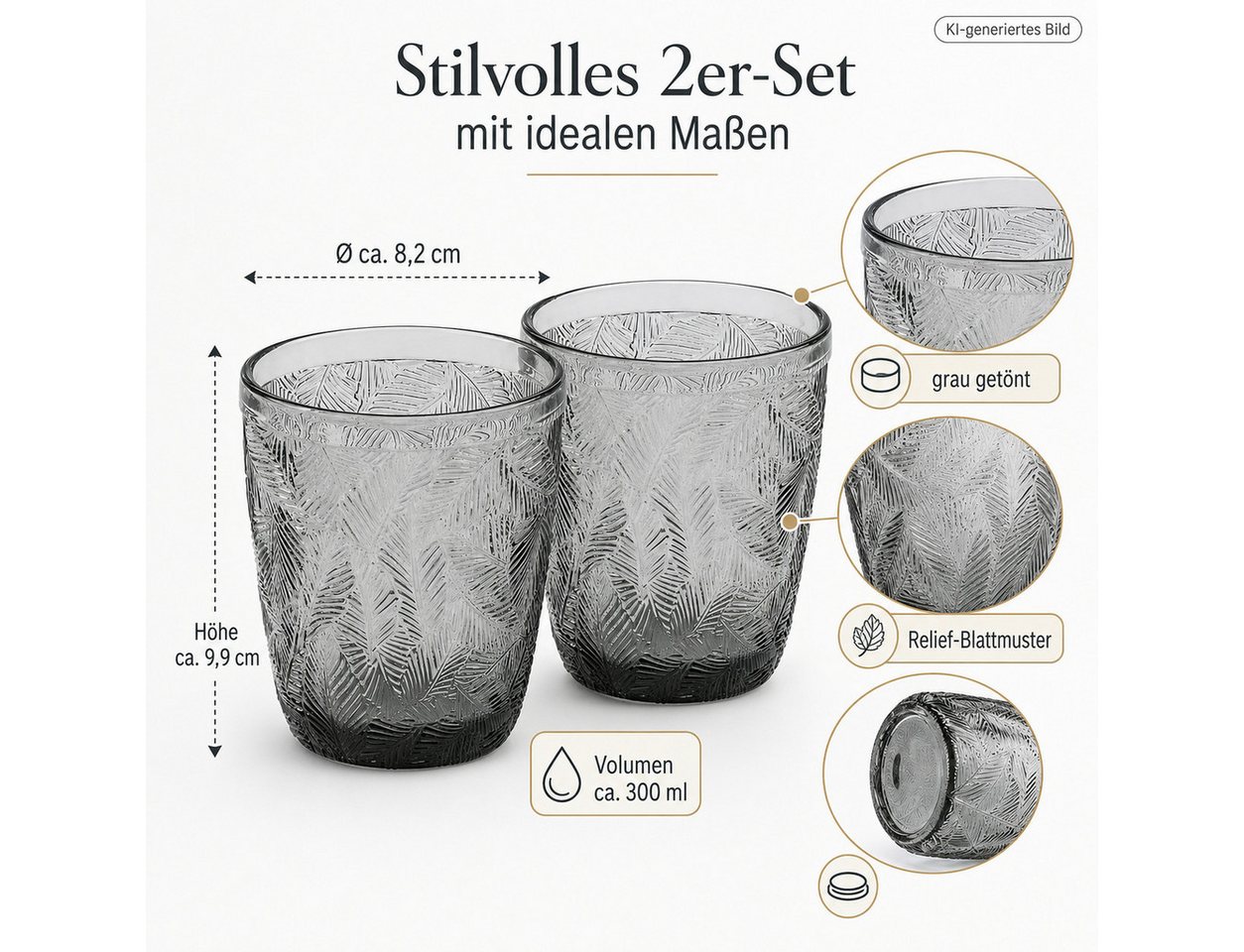Testrut Glas Testrut Trinkglas Ray Grau, Glas – Bild 3 von 5