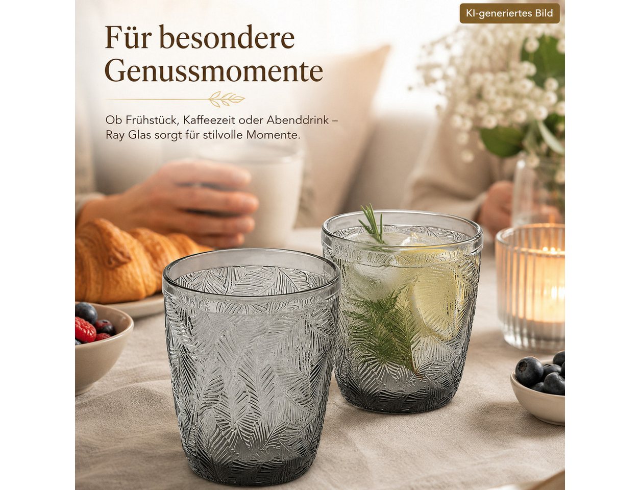 Testrut Glas Testrut Trinkglas Ray Grau, Glas – Bild 4 von 5