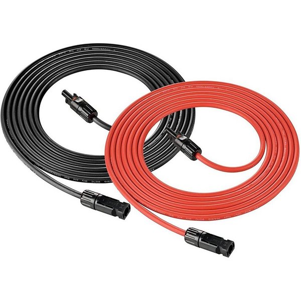 GLIESE 6mm² Rot+Schwarz Solarkabel, PV Verlängerungskabel 1000V DC 1m bis 10m Solarkabel, (500 cm), Plug & Play, Kabellänge (wählbar): 1 m / 2 m / 3 m / 5 m / 1