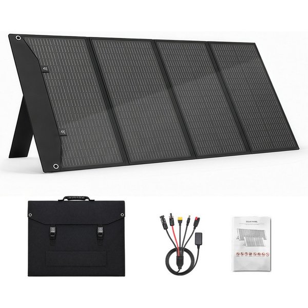 GLIESE Solarmodul 200W 18V Faltbar Solarpanel Tragbare Solaranlage, Monokristallin, (Set, 4-fach Faltbares Solarpanel Solarmodul, 4-in-1 Ladekabel), Kompatibel 