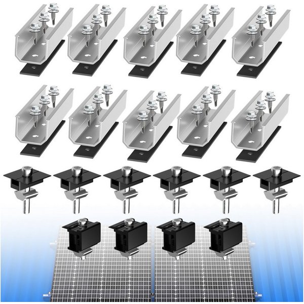 GLIESE Solarmodul-Halterung PV Halterung Befestigungsschiene Trapezblech Flachdach Montage, (Set, 30-tlg., Dachstromerzeugung Soalrpanel Halterung, Korrosionsbe