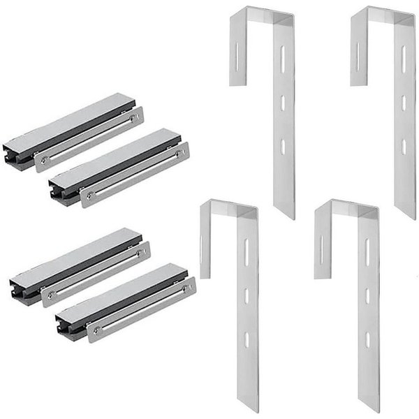 GLIESE Solarmodul-Halterung Solarmodule Halterung balkonkraftwerk halterung Neigungswinkel 0-90°, (Set, 4-tlg., Quadrat-Haken, Verstärkungszubehör, für Balkon F