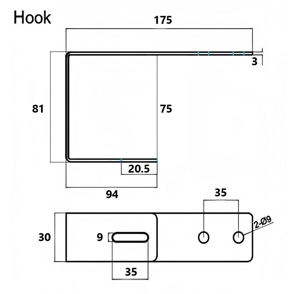 GLIESE Solarmodul-Halterung Solarmodule Halterung balkonkraftwerk halterung Neigungswinkel 0-90°, (Set, 4-tlg., Quadrat-Haken, Verstärkungszubehör, für Balkon F – Bild 3 von 5