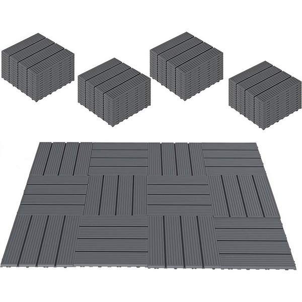 GLIESE Terrassendielen Terrassenfliesen 44er Set mit Klicksystem, 30 x 30 x 2 cm, 3,96 m², BxL: je 30x30 cm, 20 mm Stärke, (Set, 44-St., Dunkelgrau), für Garten