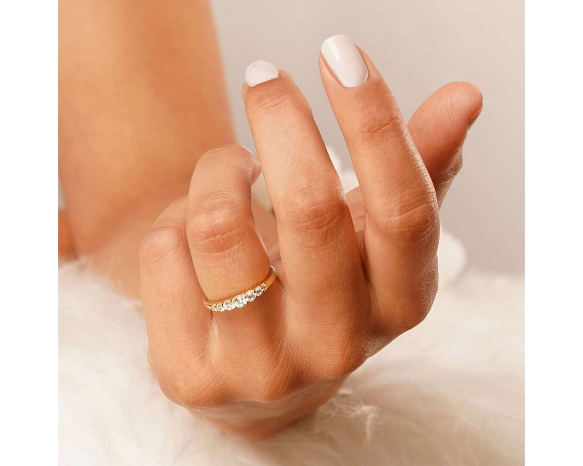 Glizz Goldring GL8722, Damenring Gold 333/8K mit Zirkonias – Bild 3 von 5