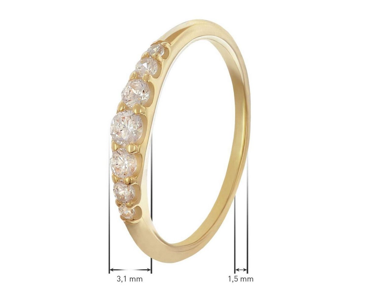 Glizz Goldring GL8722, Damenring Gold 333/8K mit Zirkonias – Bild 4 von 5