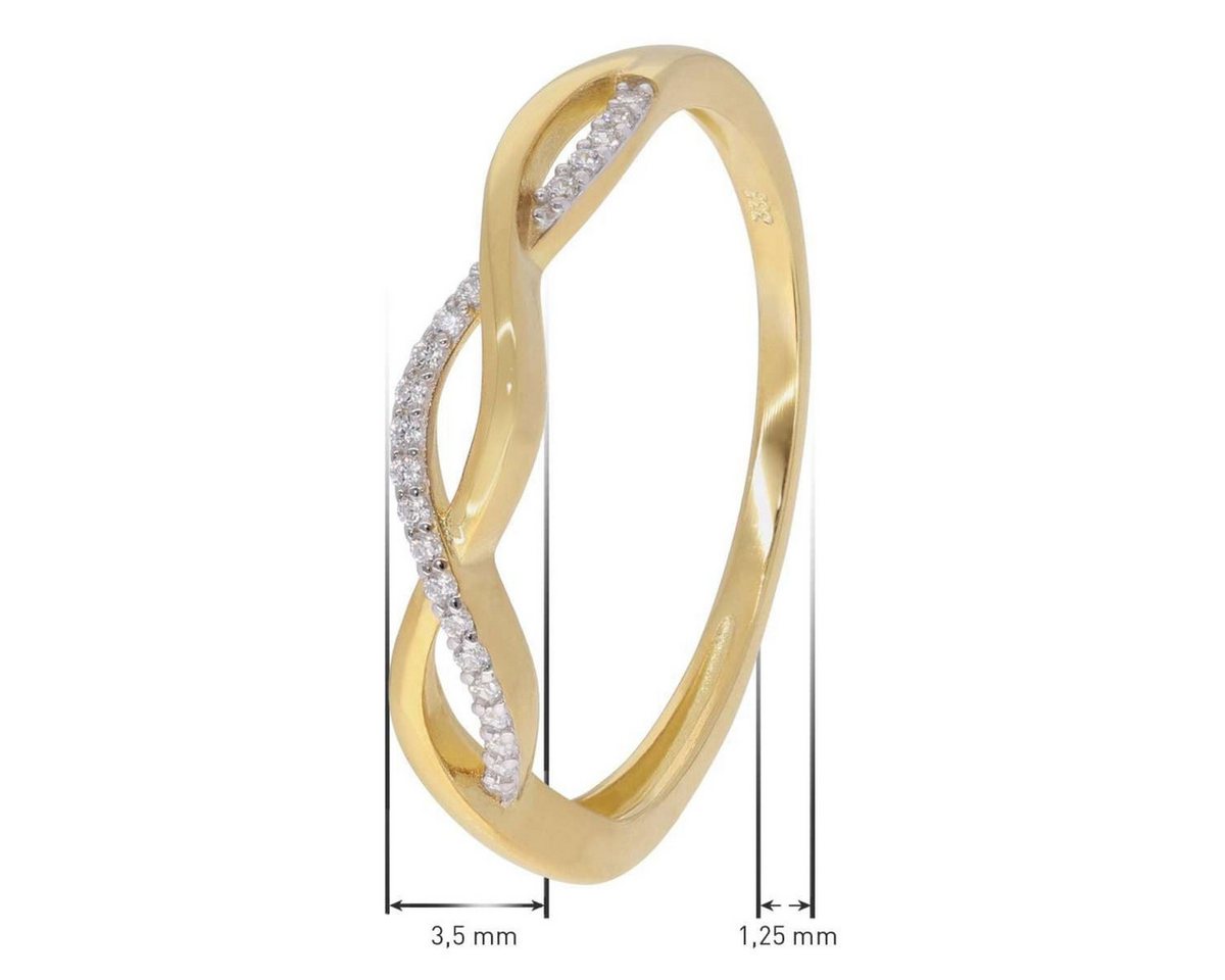 Glizz Goldring GL8764, Damenring 333 Gold (8 Karat) Zirkonia-Ring – Bild 4 von 5