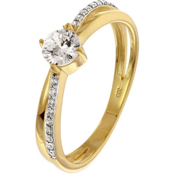 Glizz Solitärring GL8806, Damenring Gold 333/8K mit Zirkonia