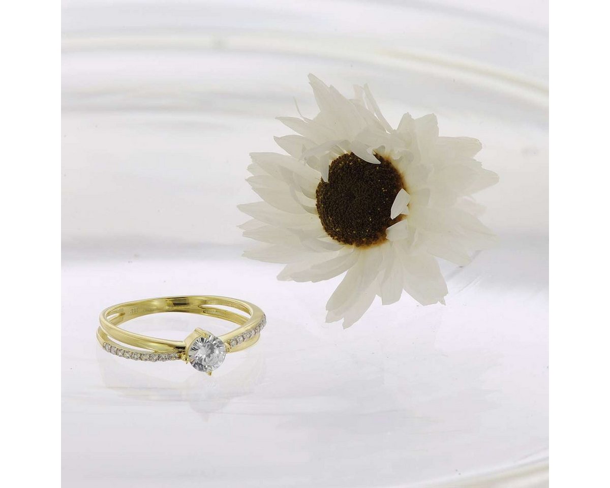 Glizz Solitärring GL8806, Damenring Gold 333/8K mit Zirkonia – Bild 2 von 5