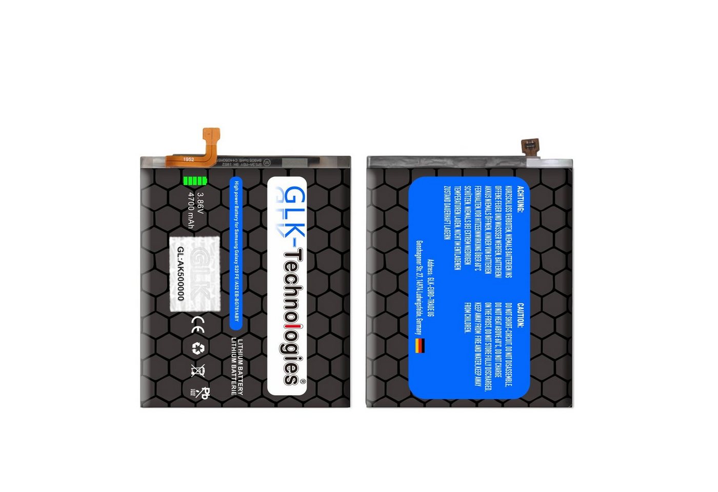 GLK-Technologies High Power Ersatzakku kompatibel mit Samsung Galaxy S20 FE (G780F) Galaxy S20 FE 5G (G781B), GLK-Technologies Battery, accu, 4700mAh Akku, inkl – Bild 2 von 5