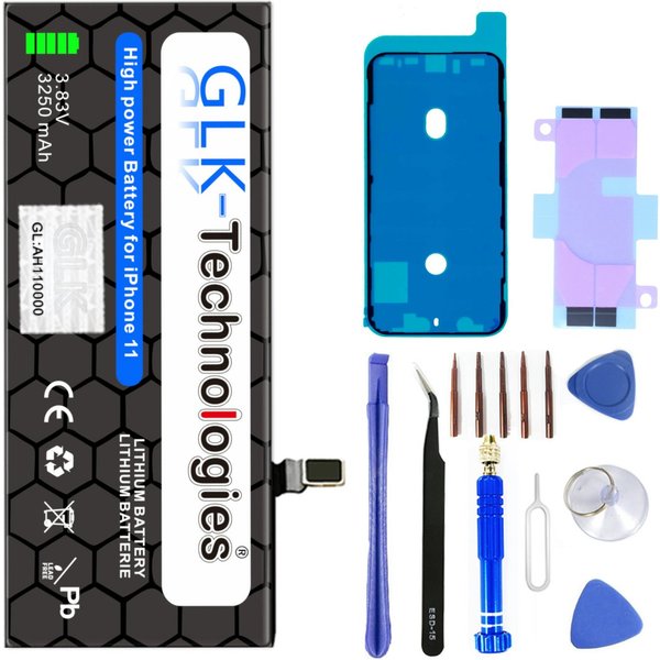 GLK-Technologies kompatibel mit Apple iPhone 11 inkl. Werkzeug Set Smartphone-Akku 3250 mAh (3,83 V)