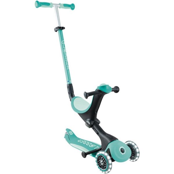 Globber Dreirad GO-UP DELUXE LIGHTS 3in1 Kinderroller mit LED-Rädern, Werkzeuglos umbaubar, höhenverstellbar, faltbar