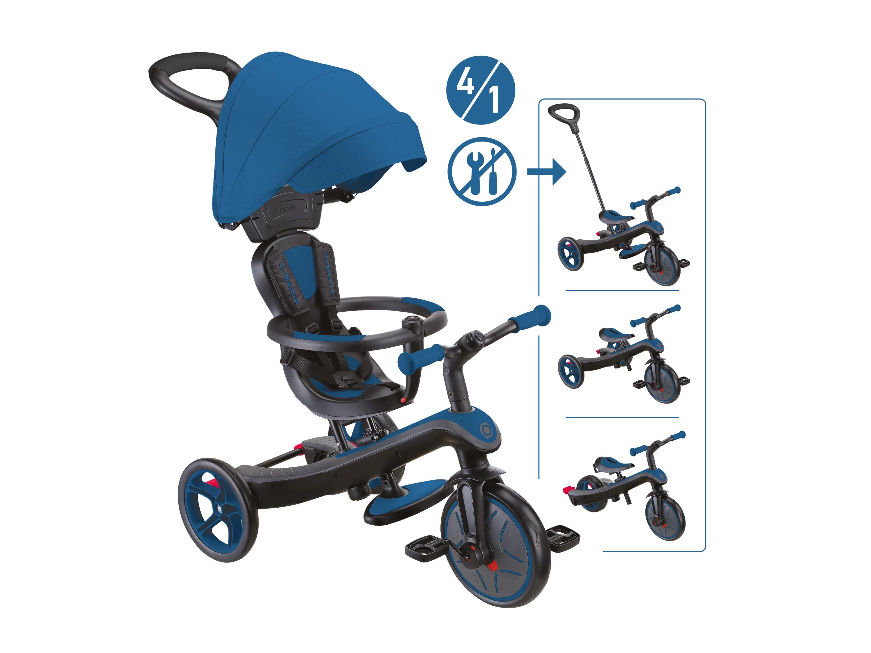 GLOBBER Explorer Trike 4in1 (Blau) – Bild 2 von 4