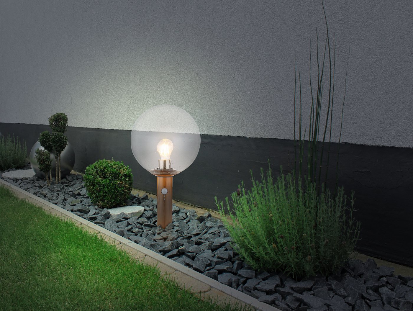 GLOBO LIGHTING Außen-Stehlampe OSSY, Leuchtmittel wechselbar, Außenleuchte mit Sensor für Garten & Weg – Bild 2 von 5