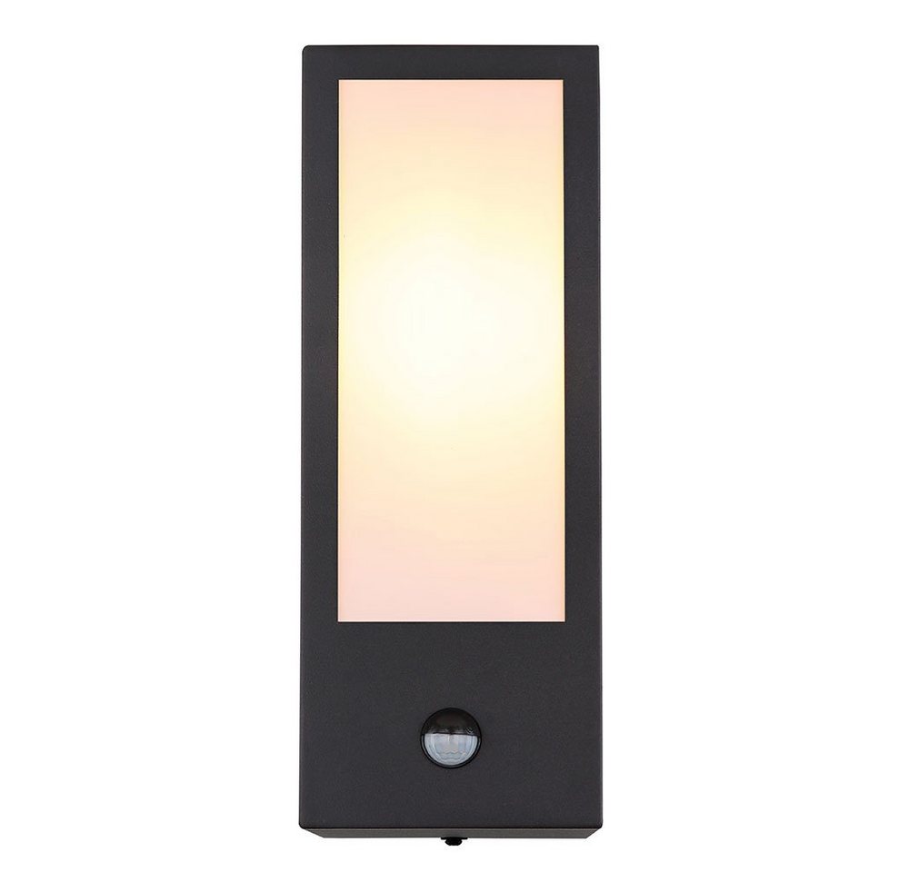 GLOBO LIGHTING Außen-Wandleuchte, Leuchtmittel nicht inklusive, Wandleuchte Außenlampe Hauswandleuchte Bewegungsmelder schwarz E27 – Bild 5 von 5