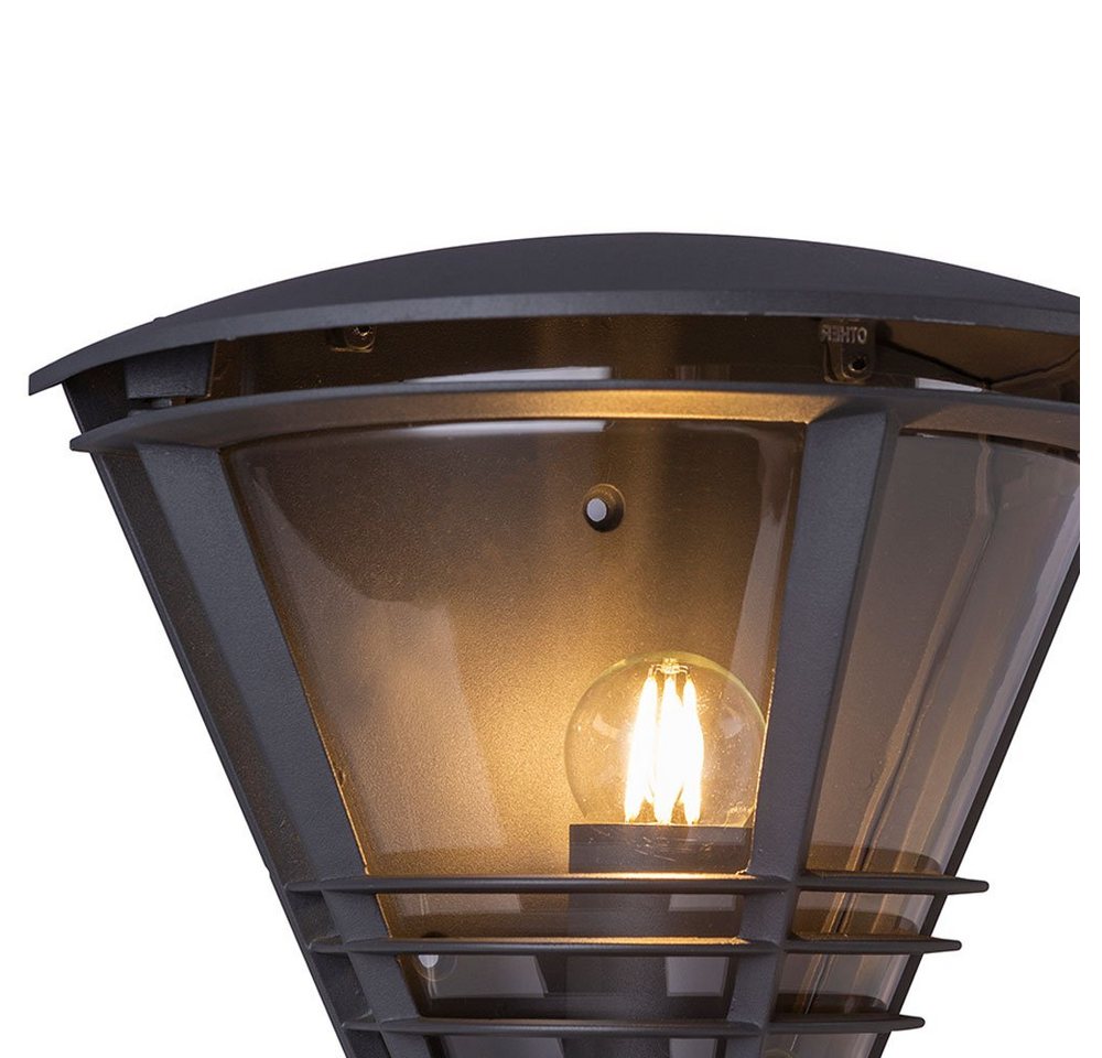 GLOBO LIGHTING Außen-Wandleuchte, Leuchtmittel nicht inklusive, Wandleuchte anthrazit Außenlampe Garten Fassadenleuchte, Aluminium – Bild 5 von 5