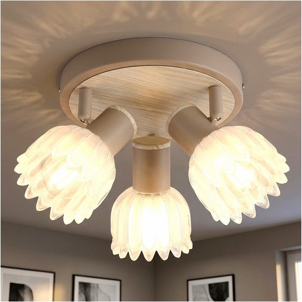 GLOBO LIGHTING Deckenleuchte, Leuchtmittel nicht inklusive, Deckenleuchte Deckenlampe Wohnzimmerlampe Metall sandmatt D 34 cm