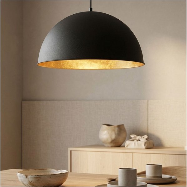 GLOBO LIGHTING Deckenleuchte, Leuchtmittel nicht inklusive, Hochwertige Pendel Leuchte Hänge Lampe E27 Beleuchtung schwarz gold