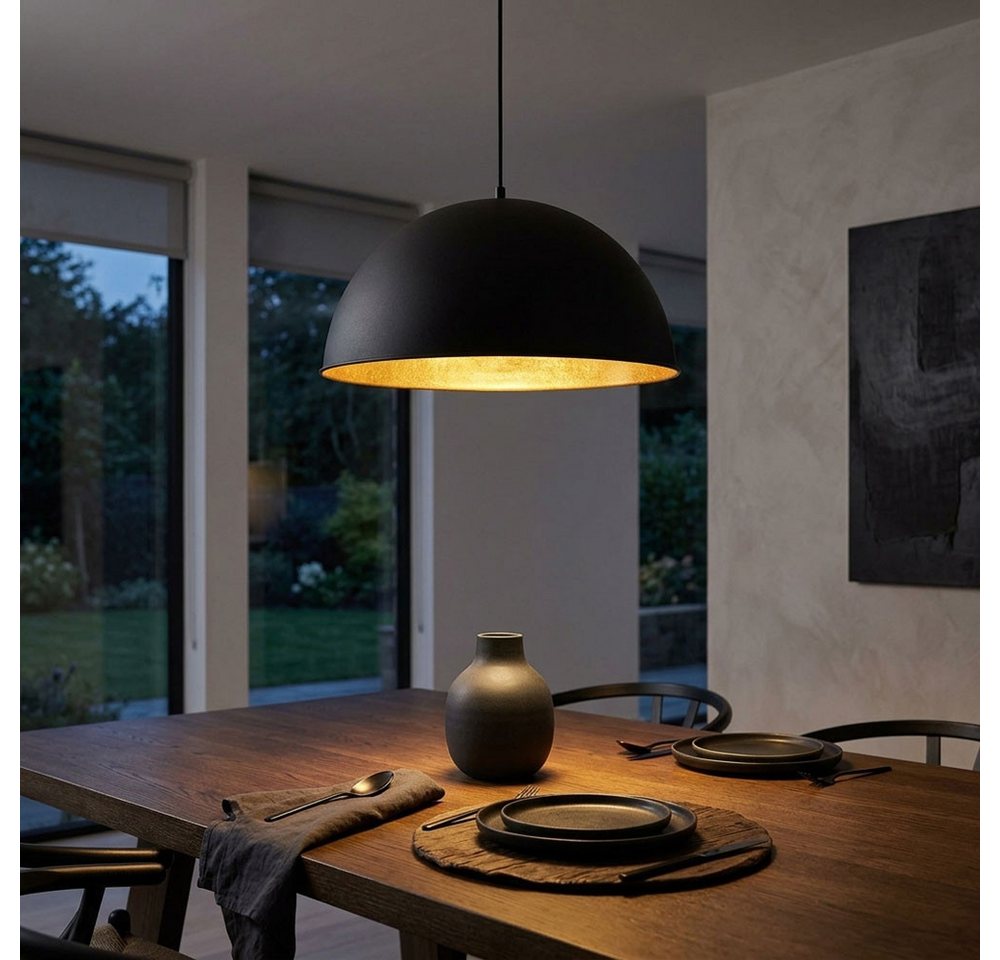 GLOBO LIGHTING Deckenleuchte, Leuchtmittel nicht inklusive, Hochwertige Pendel Leuchte Hänge Lampe E27 Beleuchtung schwarz gold – Bild 3 von 5