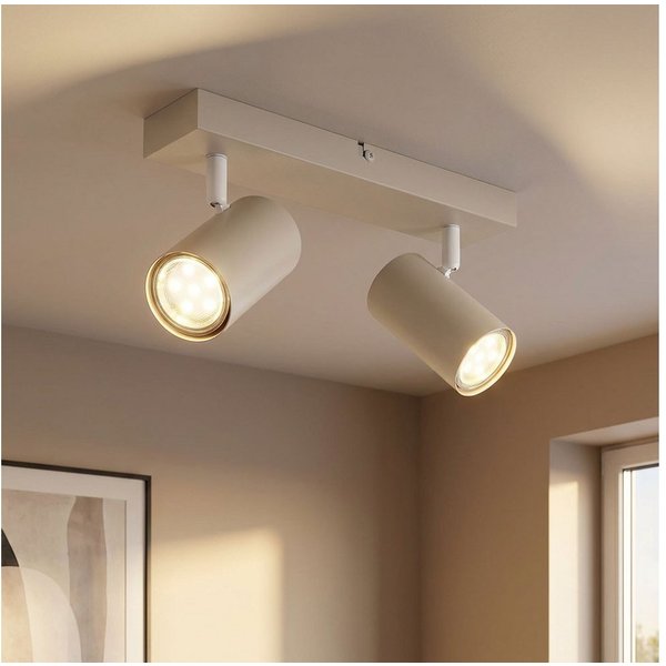 GLOBO LIGHTING Deckenleuchte, Leuchtmittel nicht inklusive, Deckenleuchte Deckenlampe Wohnzimmerlampe Metall sandfarben drehbar